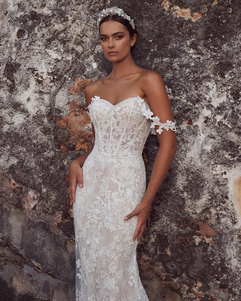 123121 off the shoulder floral wedding dress with lace straps3